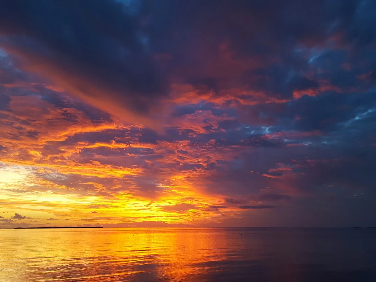 Sunset mixed with oranges blues and purples in Islamorada Florida
